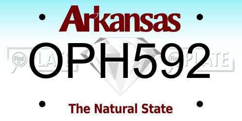 OPH592 Arkansas License Plate