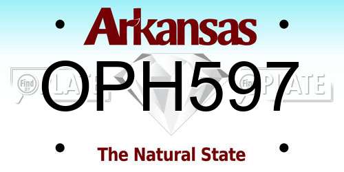 OPH597 Arkansas License Plate