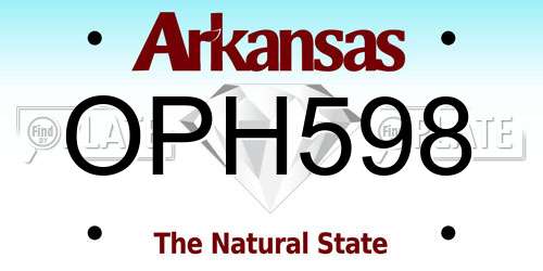 OPH598 Arkansas License Plate