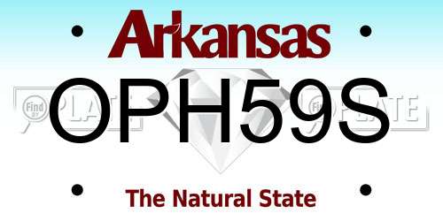OPH59S Arkansas License Plate