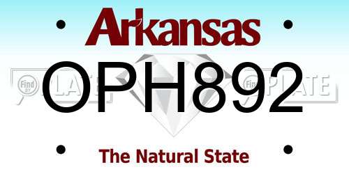 OPH892 Arkansas License Plate