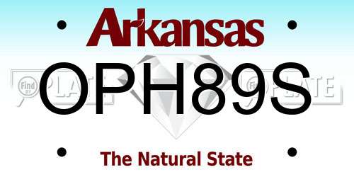 OPH89S Arkansas License Plate