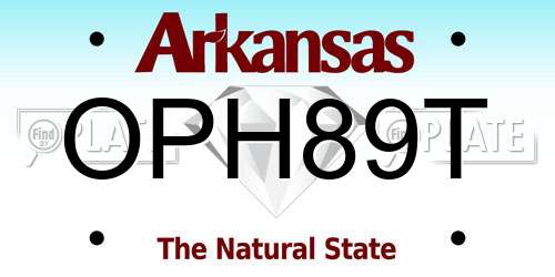OPH89T Arkansas License Plate