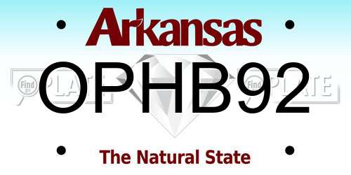 OPHB92 Arkansas License Plate