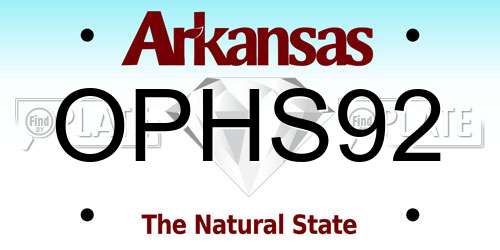 OPHS92 Arkansas License Plate