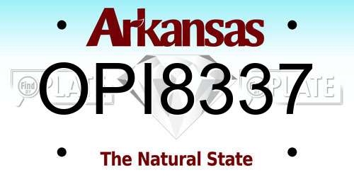 OPI8337 Arkansas License Plate