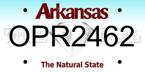 OPR2462 Arkansas License Plate
