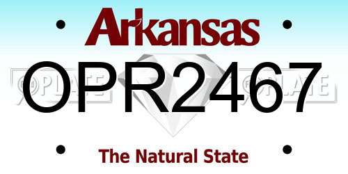 OPR2467 Arkansas License Plate