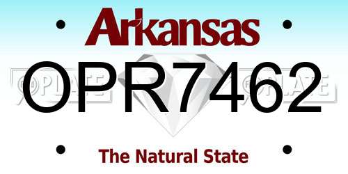OPR7462 Arkansas License Plate