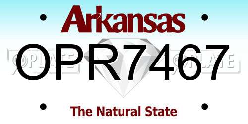 OPR7467 Arkansas License Plate