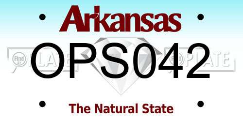 OPS042 Arkansas License Plate