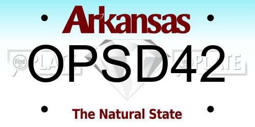 OPSD42 Arkansas License Plate