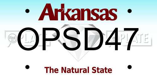 OPSD47 Arkansas License Plate