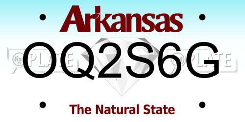 OQ2S6G Arkansas License Plate
