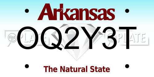 OQ2Y3T Arkansas License Plate