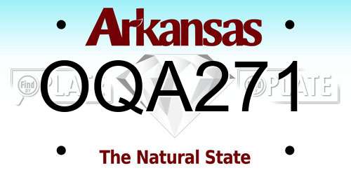OQA271 Arkansas License Plate