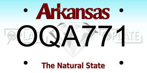 OQA771 Arkansas License Plate
