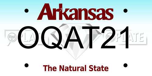 OQAT21 Arkansas License Plate