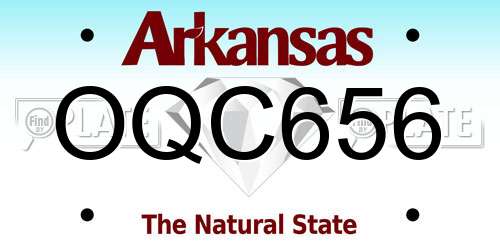 OQC656 Arkansas License Plate
