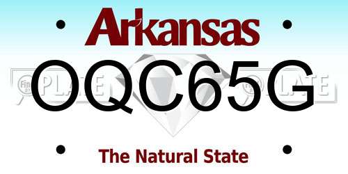 OQC65G Arkansas License Plate