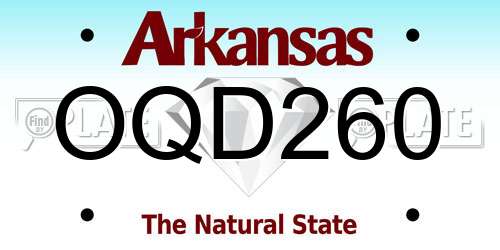 OQD260 Arkansas License Plate