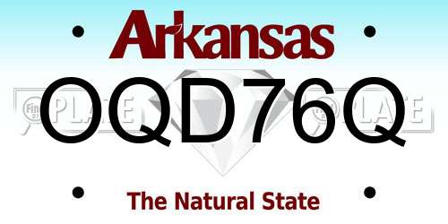 OQD76Q Arkansas License Plate