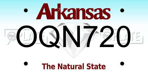 OQN720 Arkansas License Plate