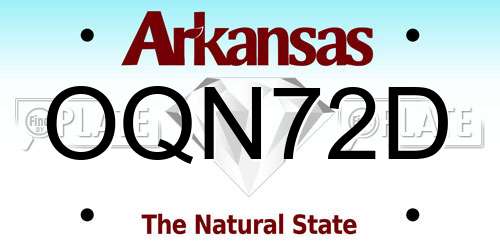 OQN72D Arkansas License Plate