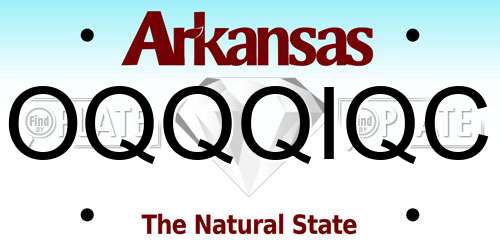 OQQQIQC Arkansas License Plate