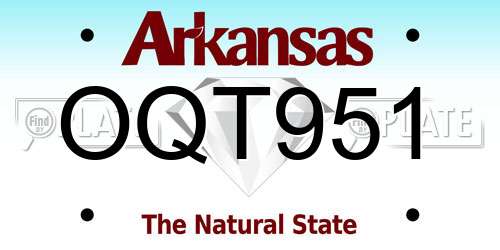 OQT951 Arkansas License Plate