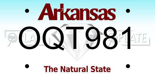 OQT981 Arkansas License Plate