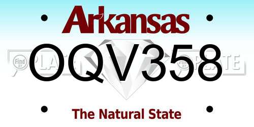 OQV358 Arkansas License Plate