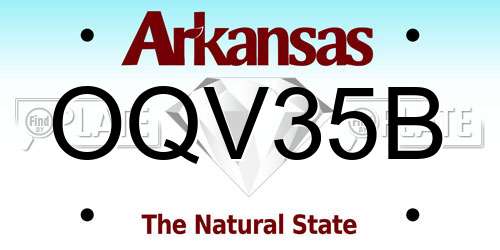 OQV35B Arkansas License Plate