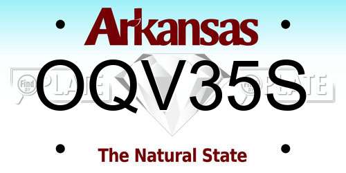 OQV35S Arkansas License Plate