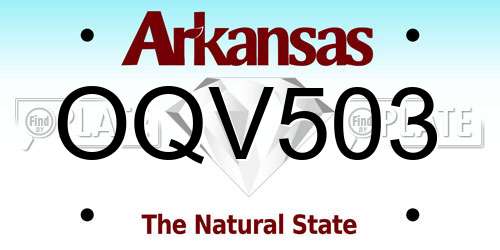 OQV503 Arkansas License Plate