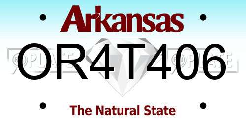 OR4T406 Arkansas License Plate