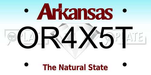 OR4X5T Arkansas License Plate
