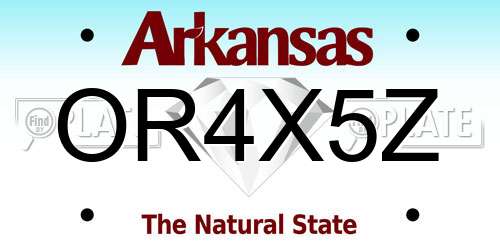 OR4X5Z Arkansas License Plate