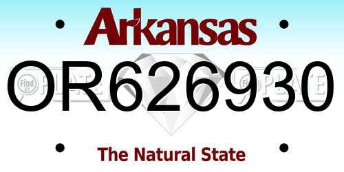 OR626930 Arkansas License Plate