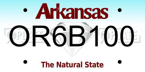 OR6B100 Arkansas License Plate
