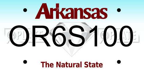 OR6S100 Arkansas License Plate