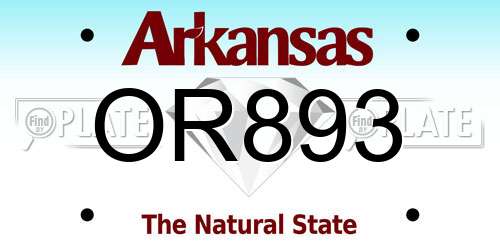 OR893 Arkansas License Plate