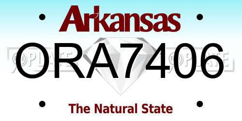 ORA7406 Arkansas License Plate
