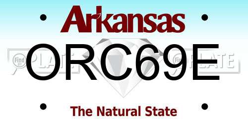 ORC69E Arkansas License Plate