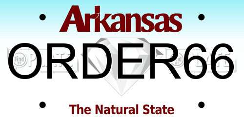 ORDER66 Arkansas License Plate