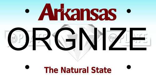 ORGNIZE Arkansas License Plate