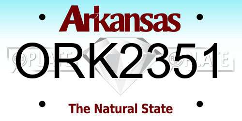 ORK2351 Arkansas License Plate