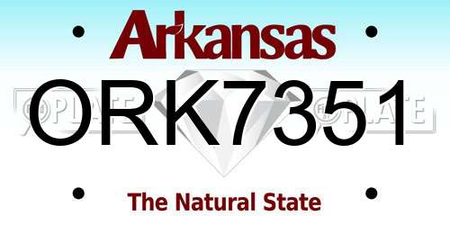 ORK7351 Arkansas License Plate