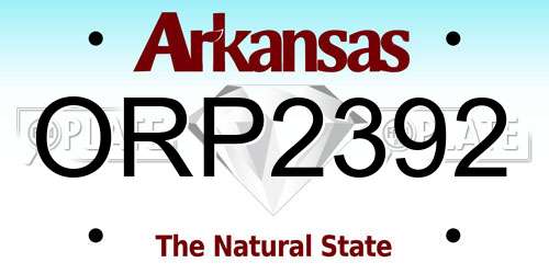 ORP2392 Arkansas License Plate
