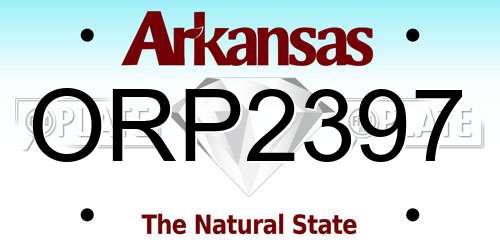 ORP2397 Arkansas License Plate